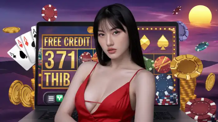 ผู้หญิงเอเชียกำลังเฉลิมฉลองการชนะแจ็คพอตขนาดใหญ่ที่ Bacon999 ด้วยรอยยิ้มแห่งความสำเร็จ